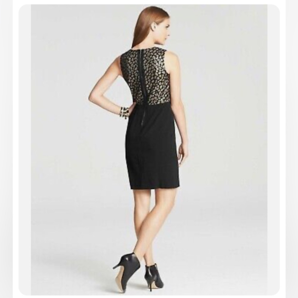 Ann Taylor metallic black leopard dress